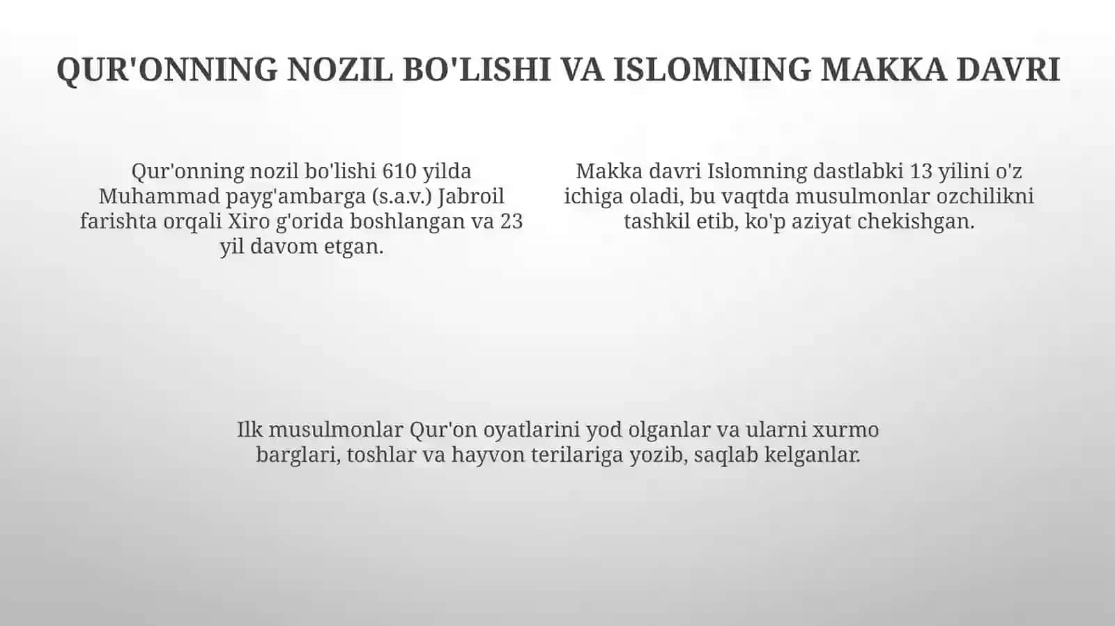 Islom dinining paydo bo‘lishi va dastlabki davri 4