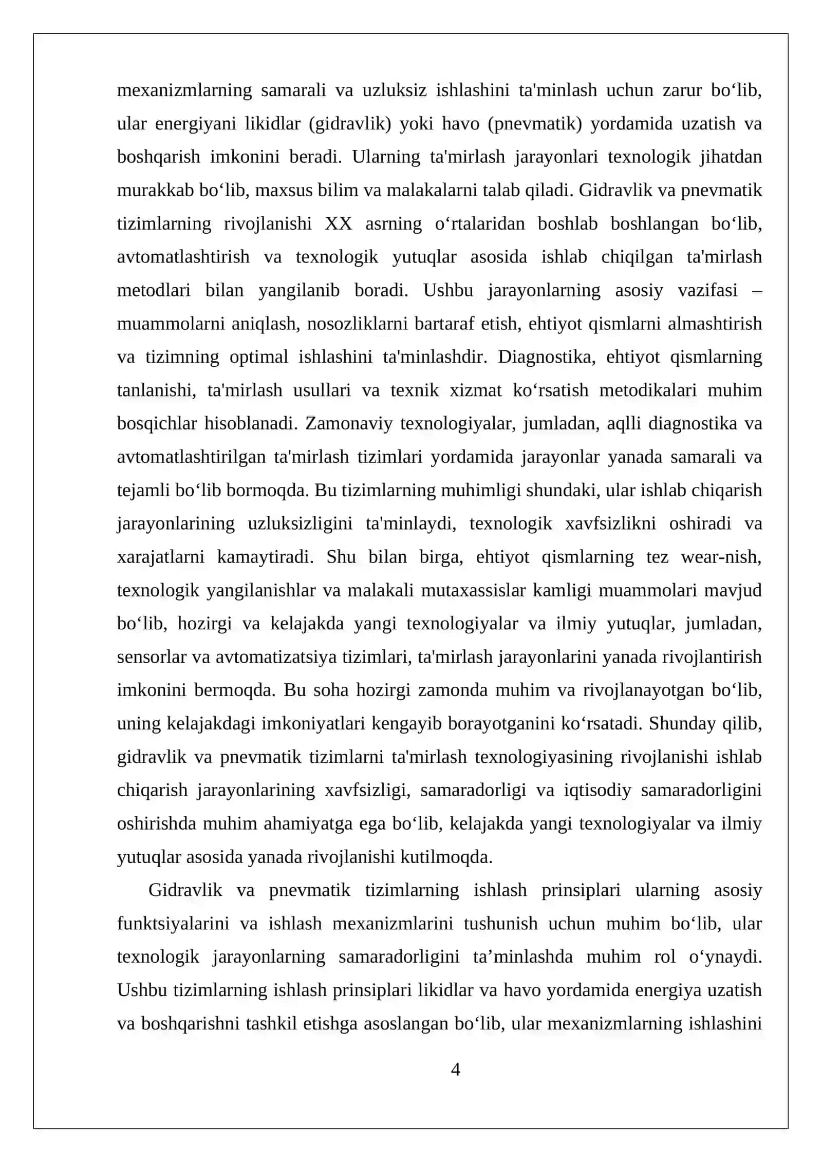 Gidravlik va pnevmatik tizimlar 4