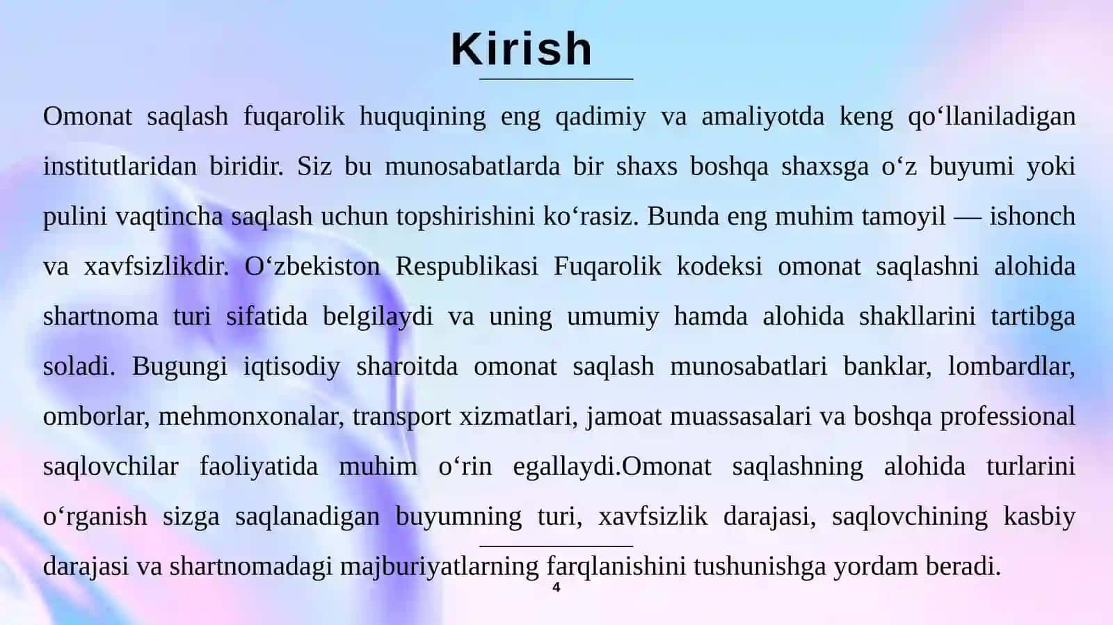 Omonat saqlashning alohida turlari 4
