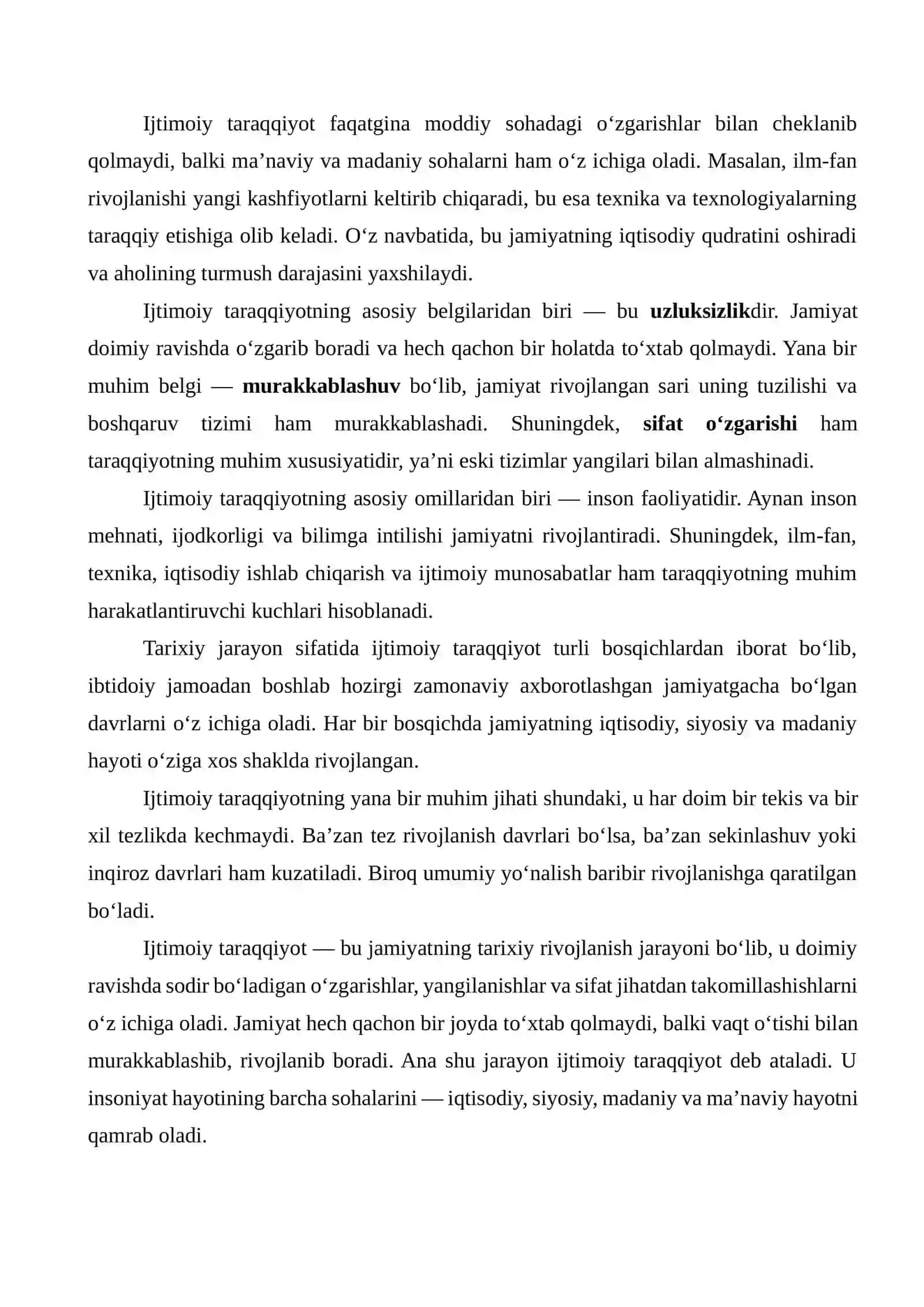 Jamiyat ijtimoiy taraqqiyot haqidagi konsepsiyalar 4