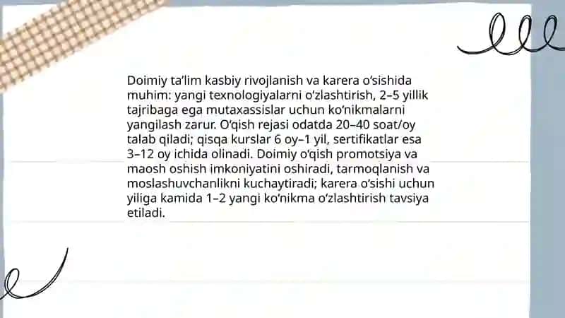 Hayot davomida ta’lim muvaffaqiyat vositasi sifatida 4