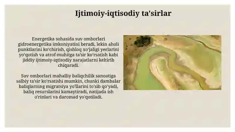 Sirdaryo Havzasidagi Suv Ombori va Ekotizimga Ta'siri 4
