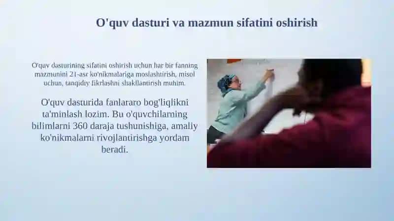 Ta'lim sifati boshqaruvini takomillashtirish omillari 4