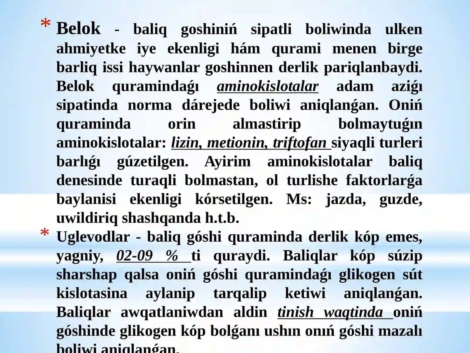 Balıq góshiniń azıqlıq quramı 4