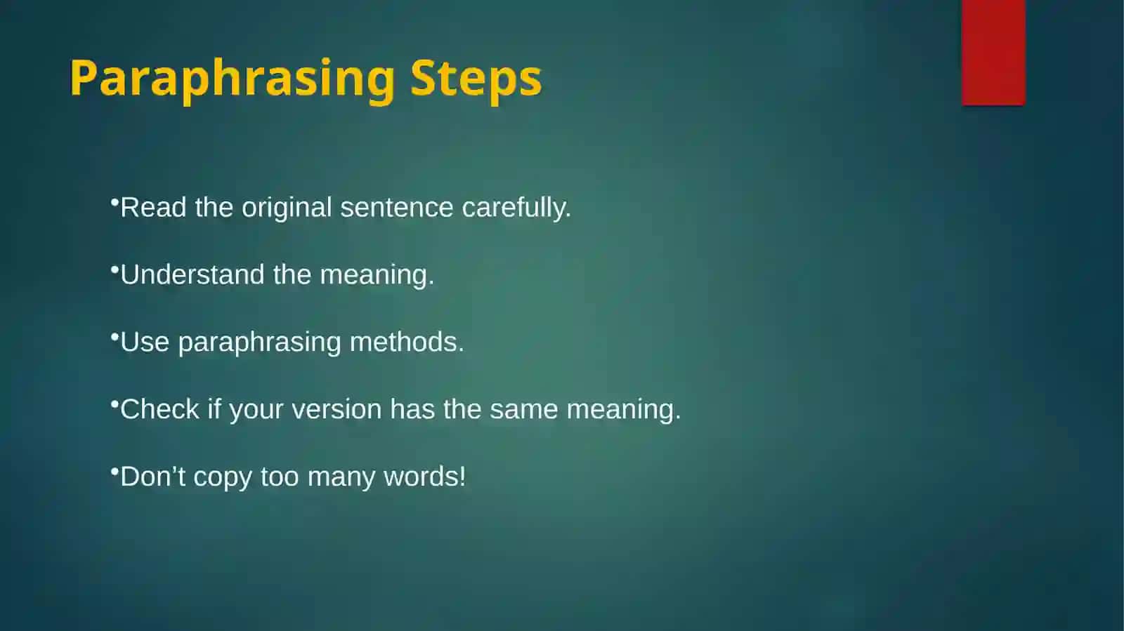 Paraphrasing in English 4
