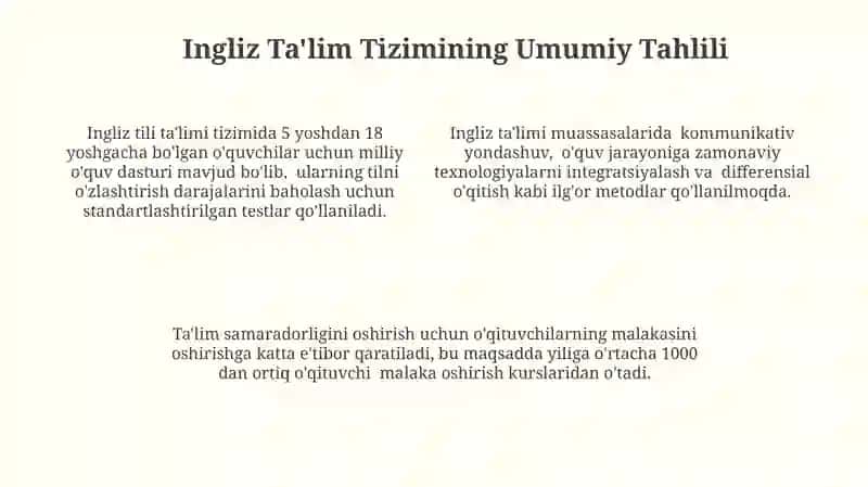 Ingliz ta’lim tizimini va ilg’or metodik yutuqlarini tahlil qilish 4