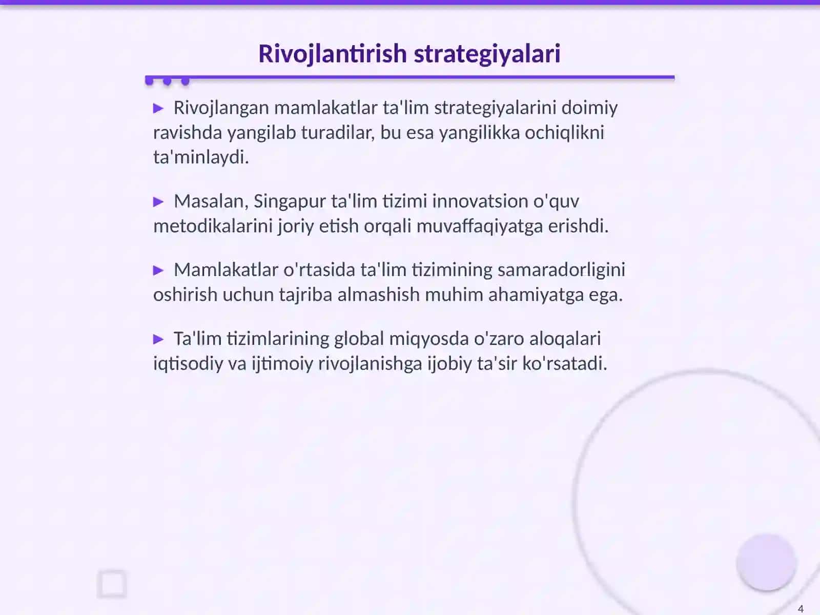 Rivojlangan xorijiy mamlakatlarda ta'lim tizimi 4