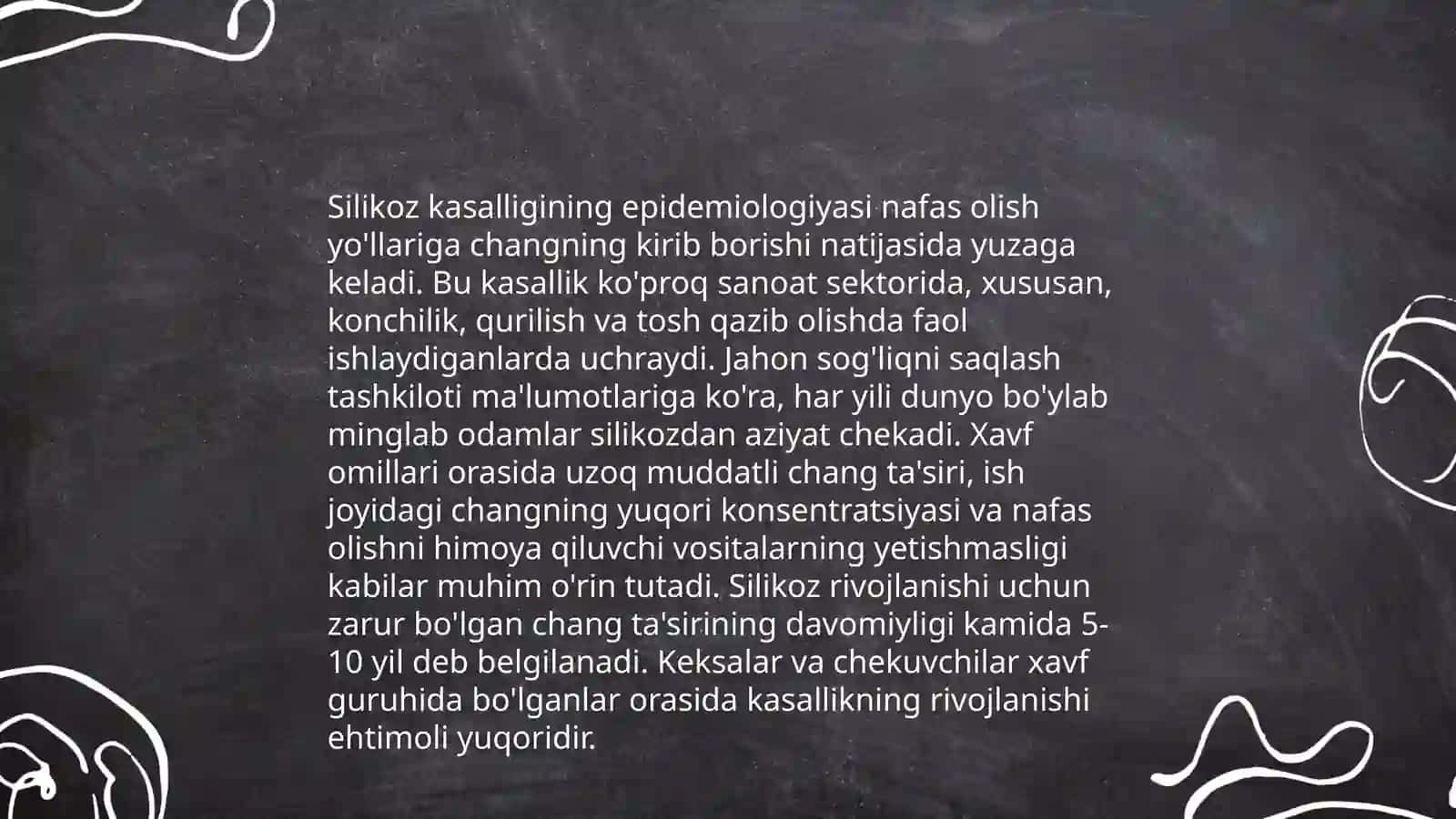 Silikoz klinikasi, diagnostikasi, davolash 4