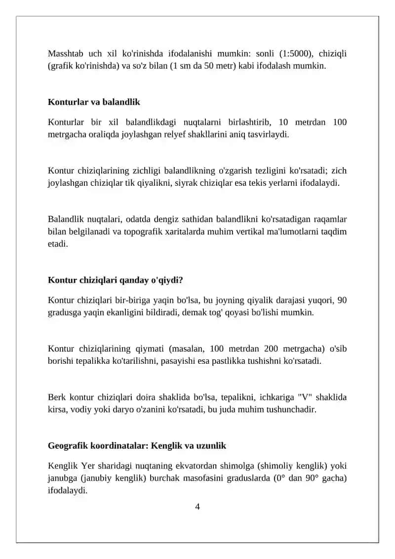 Topografik karta va plantar haqida tushuncha 4