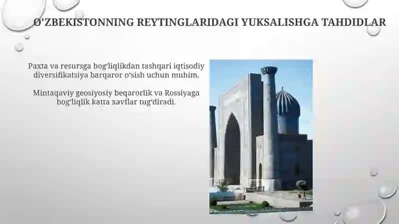 O'zbekistonni halqaro reytinglardagi ko’rsatgichlarini ko’tarishning tarixiy va siyosiy axamiyati 4