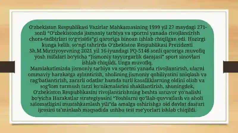 Alpomish va Barchinoy maxsustestlariMavzu: : O‘quvchilarning “Alpomish” va “Barchinoy” maxsus testlari orqali jismoniy tayyorgarligi aniqlash 4