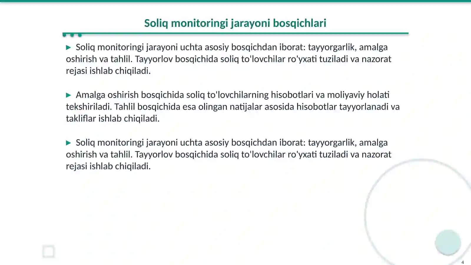 Soliq monitoringining ahamiyati 4