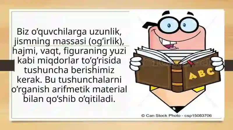 Asosiy miqdorlar va ularning birliklari bilan tanishtirish metodikasi 4