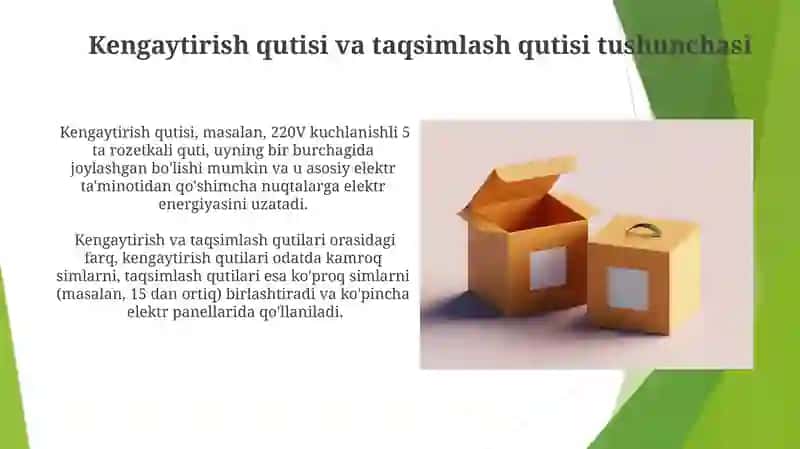 Uzatmalar qutisi va taqsimlash qutisi 4