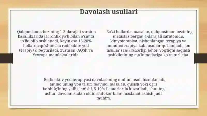 Qalqonsimon bez saratoni va davolash usullari 4