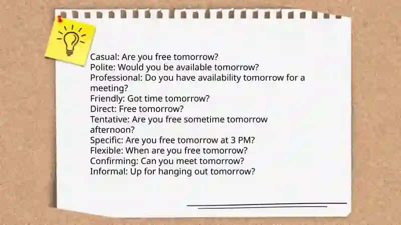 Are you free tomorrow? 4