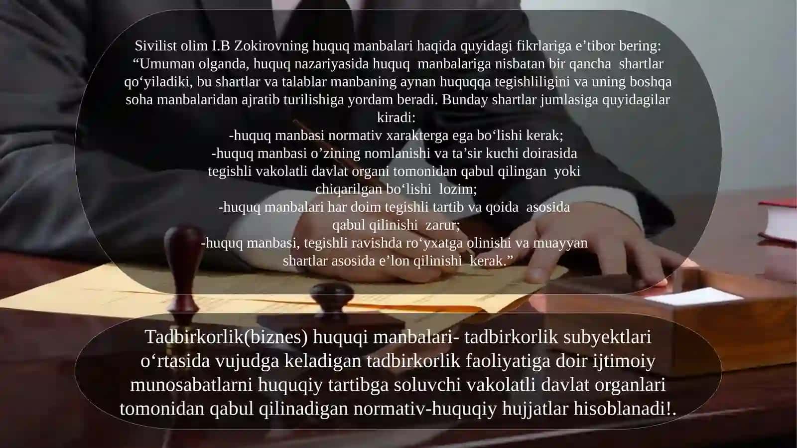 Tadbirkorlik (biznes) huquqi manbalari haqida ma’lumot 4