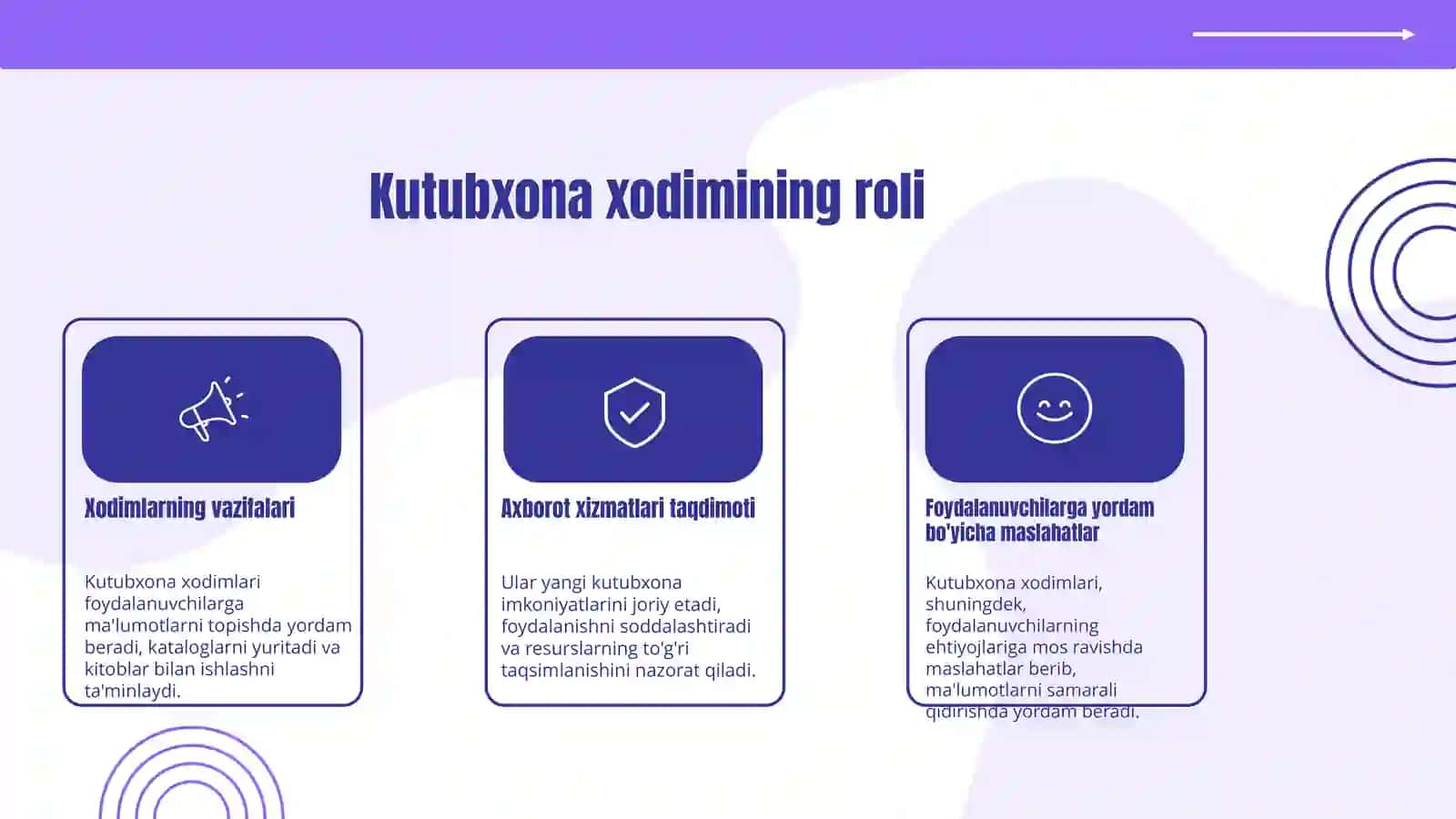 Kutubxona xodimining axborot xizmatidagi roli va ma‘suliyati 4