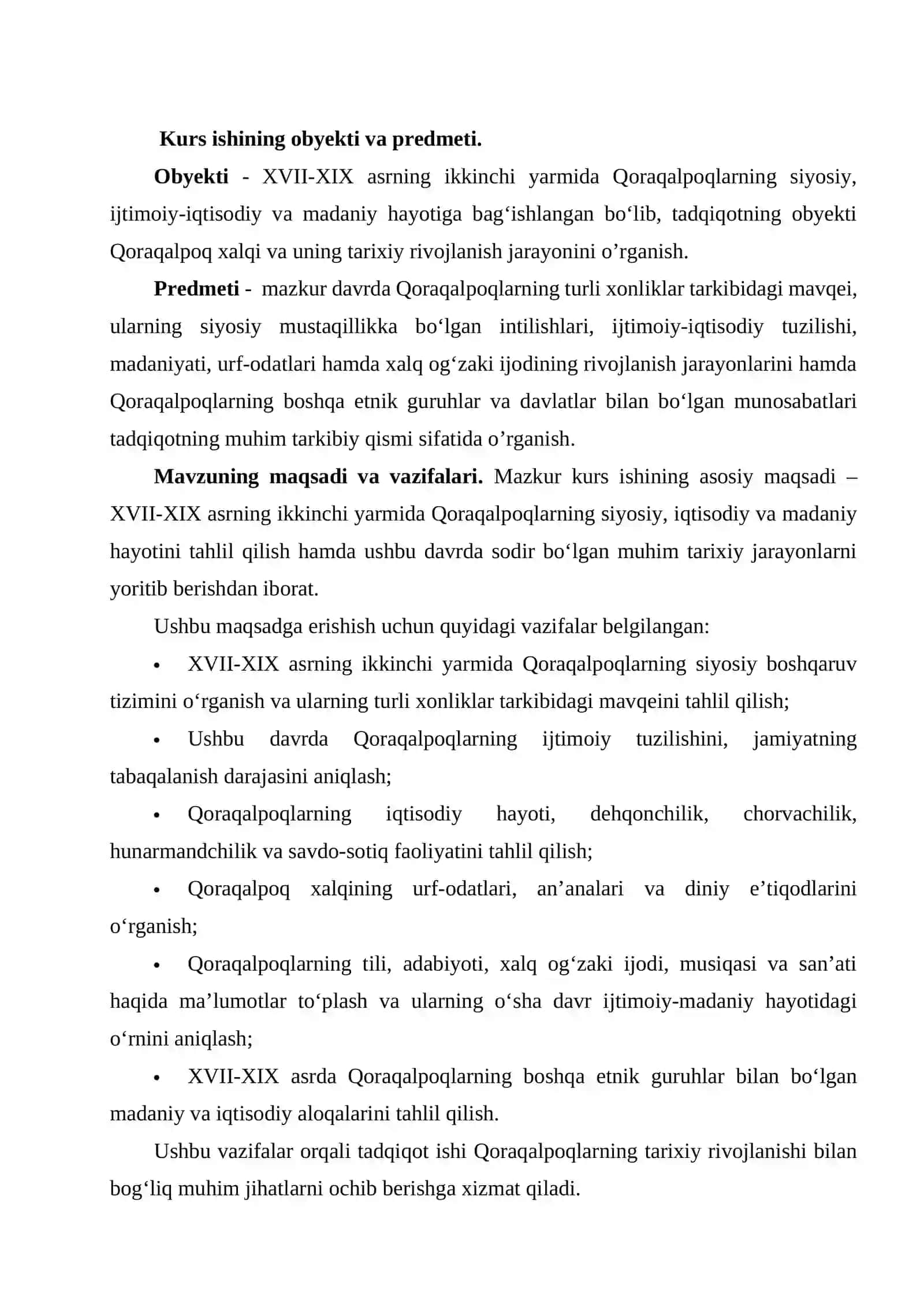 XVII-XIX asrning ikkinchi yarmida Qoraqalpoqlar 4