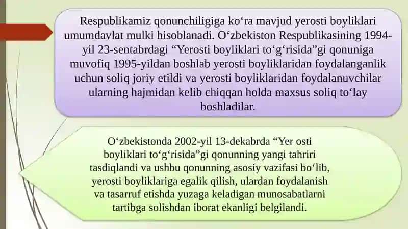 Yer qa’ri dan foydalanganlik uchun soliq 4