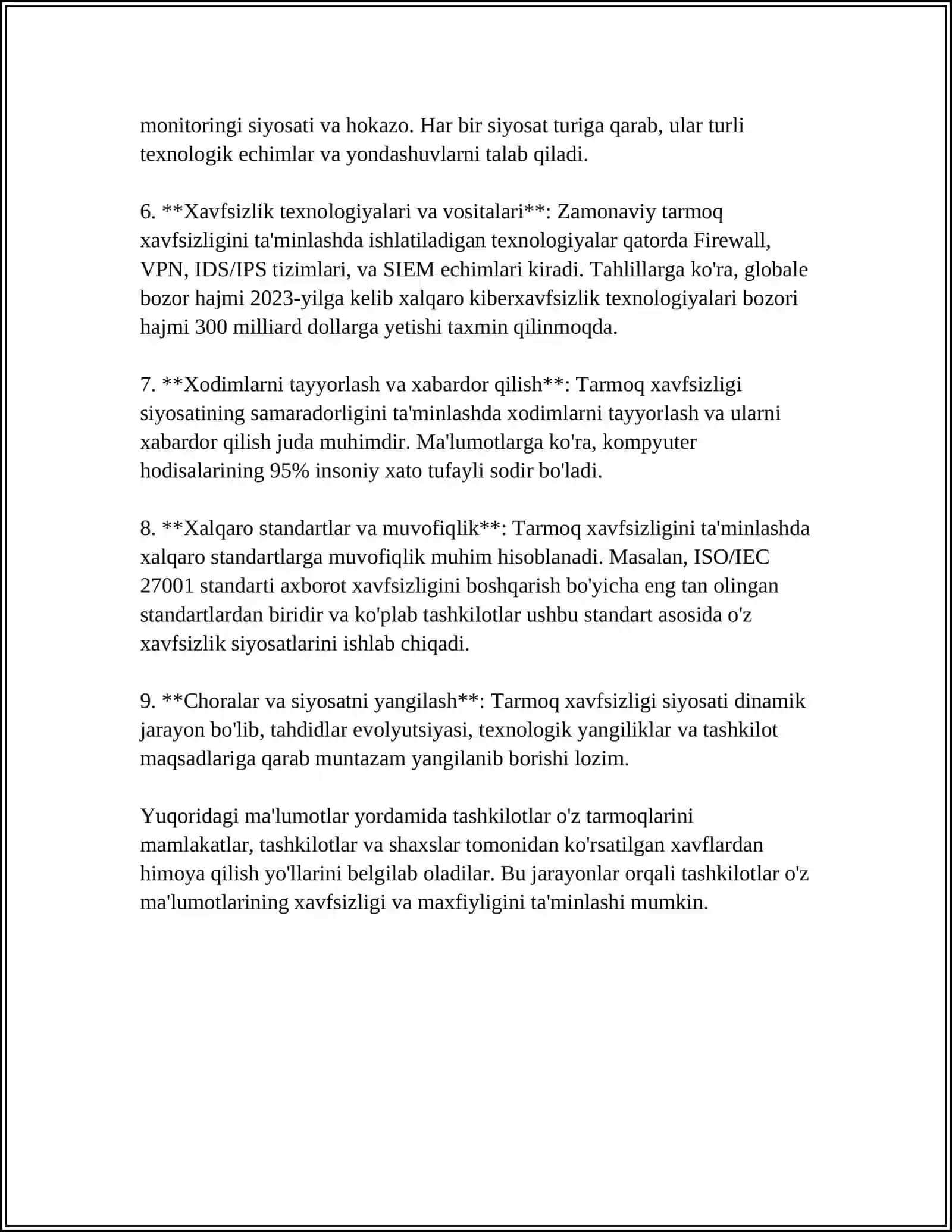 Tarmoq xavfsizligi siyosati 4