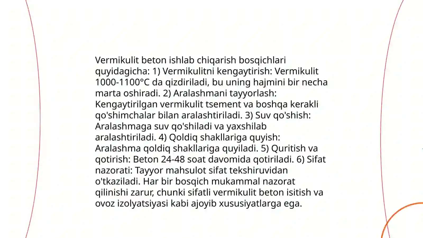 Vermikulit beton buyumlari ishlab chiqarish texnologiyasi 4