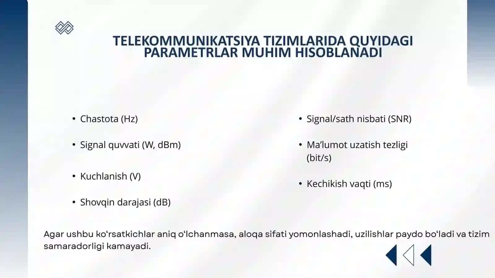 Telekommunikatsiya metrologiyasi 4