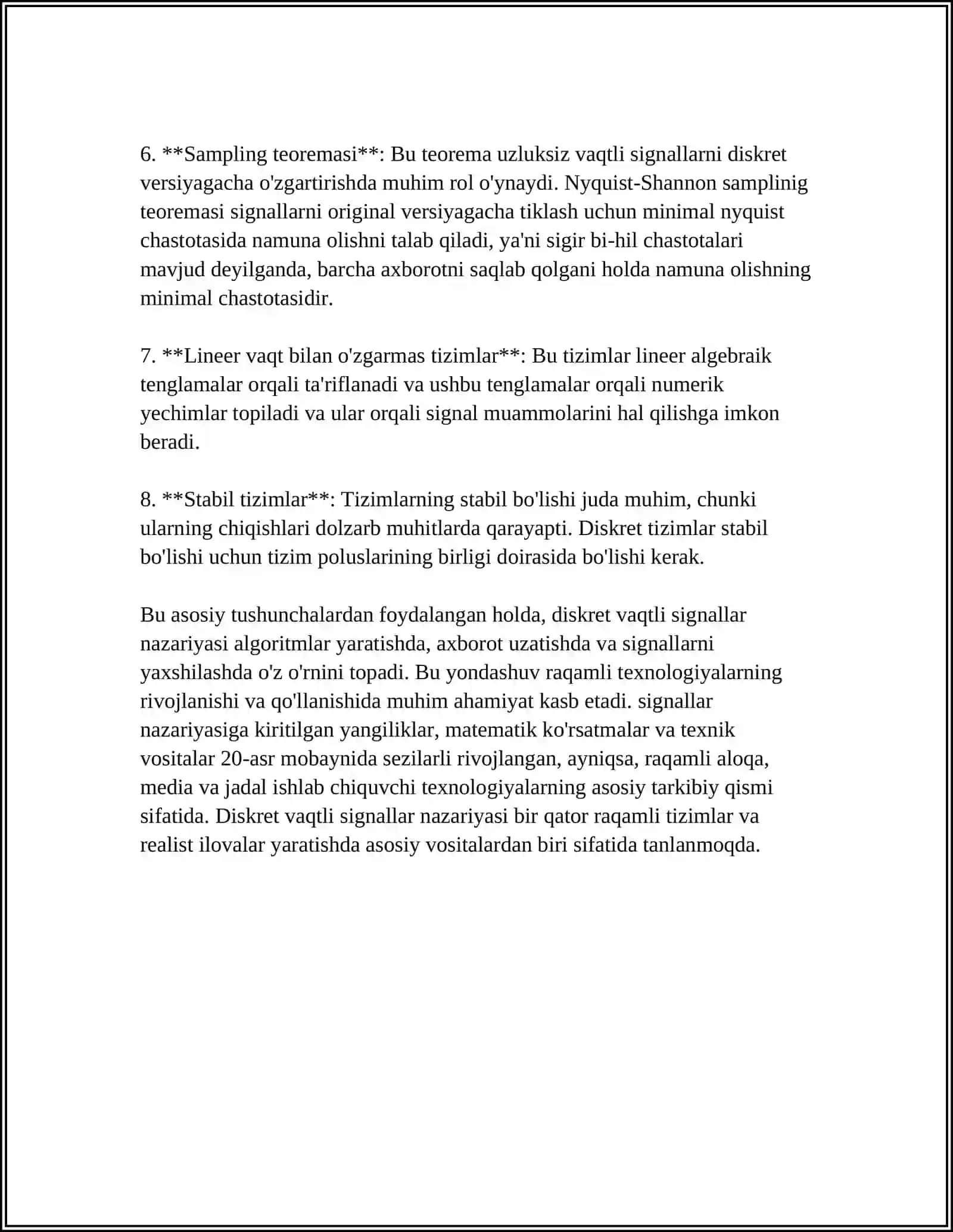 Diskret vaqtli signallar nazariyasi 4