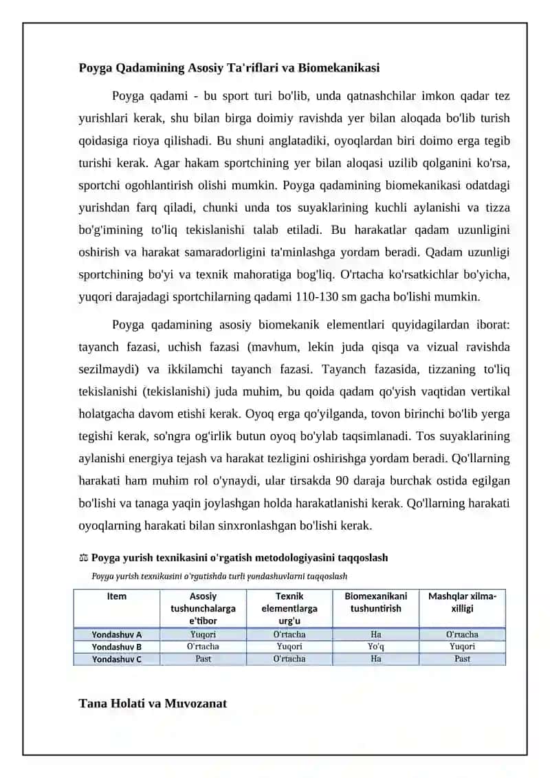 Sportcha yurish texnikasini oʻrgatish metodikasi 4