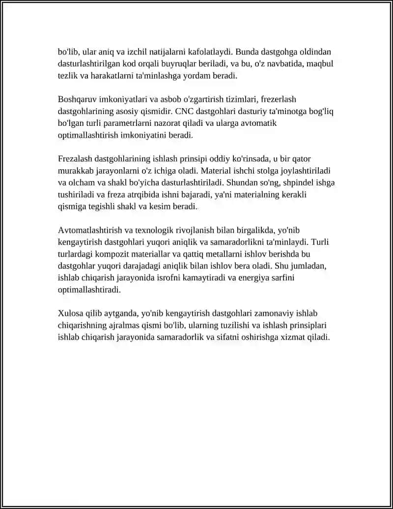 Yo`nib Kengaytirish Dastgohi va Ularda Ichkilarga Ishlov Berish 4