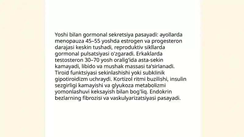 Keksayish va keksalik rivojlanish xususyatlari 4