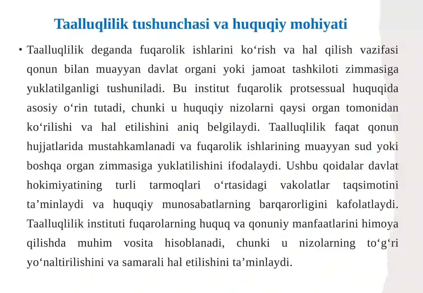 Taalluqlilikni sudlovlilikdan farqi 4