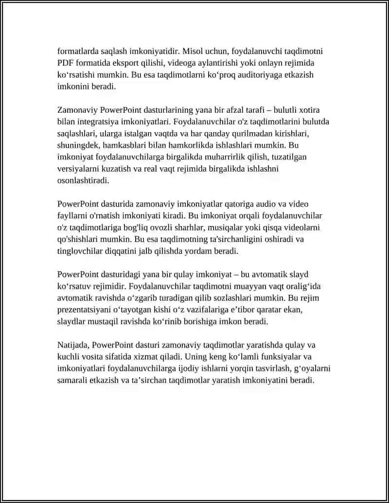 PowerPoint dasturida zamonaviy imkoniyatlar va ish jarayoni 4