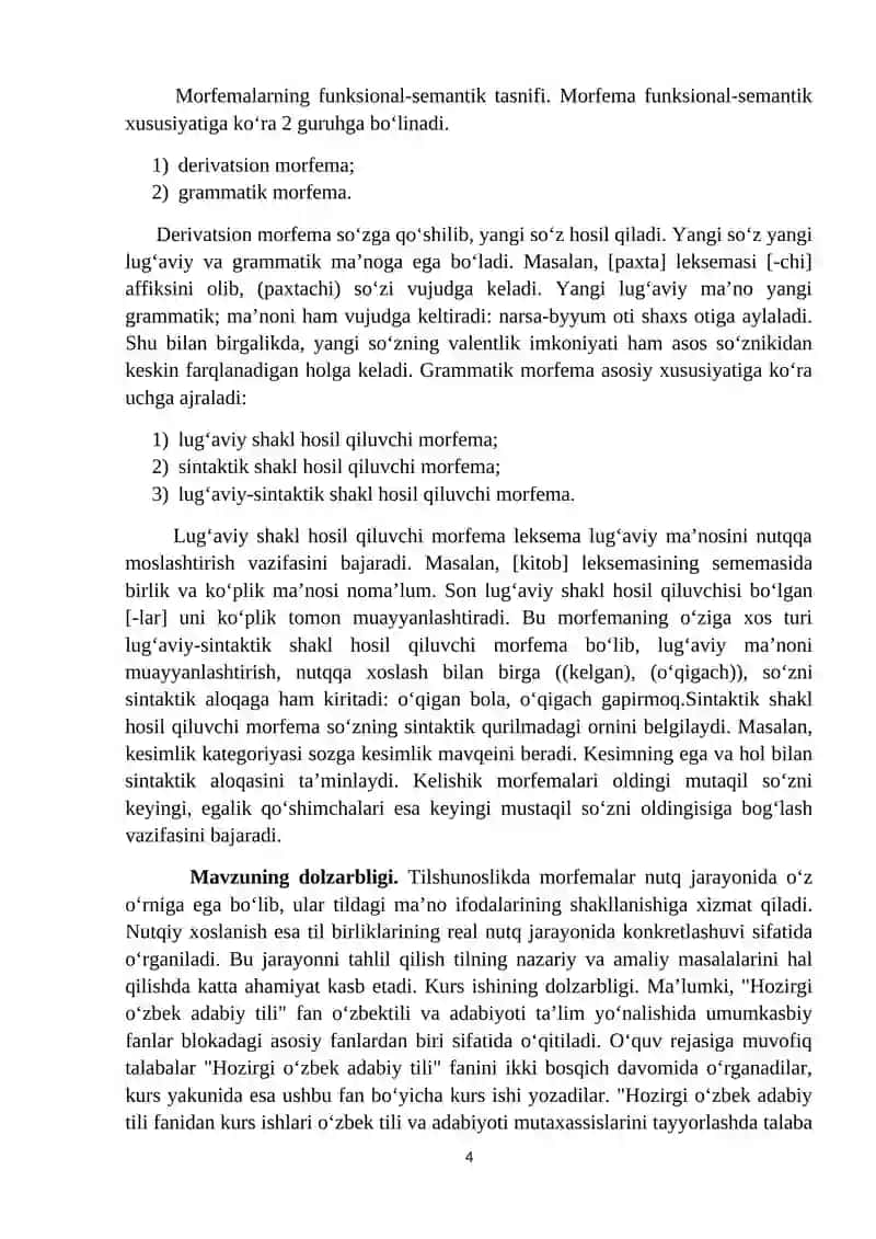 Nutqda morfema umumiy ma’nosining nutqiy xoslanishi 4