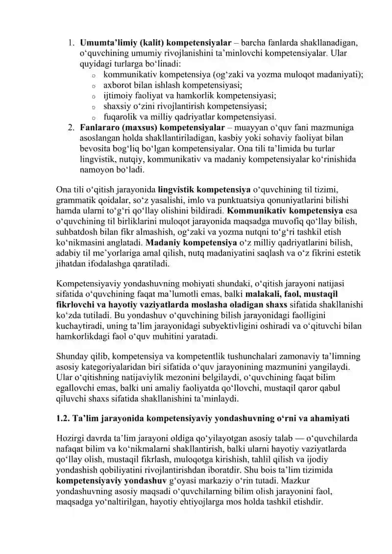 Ona tili ta'limida kompetensiyaga asoslangan yondashuvning nazariy asoslari 4