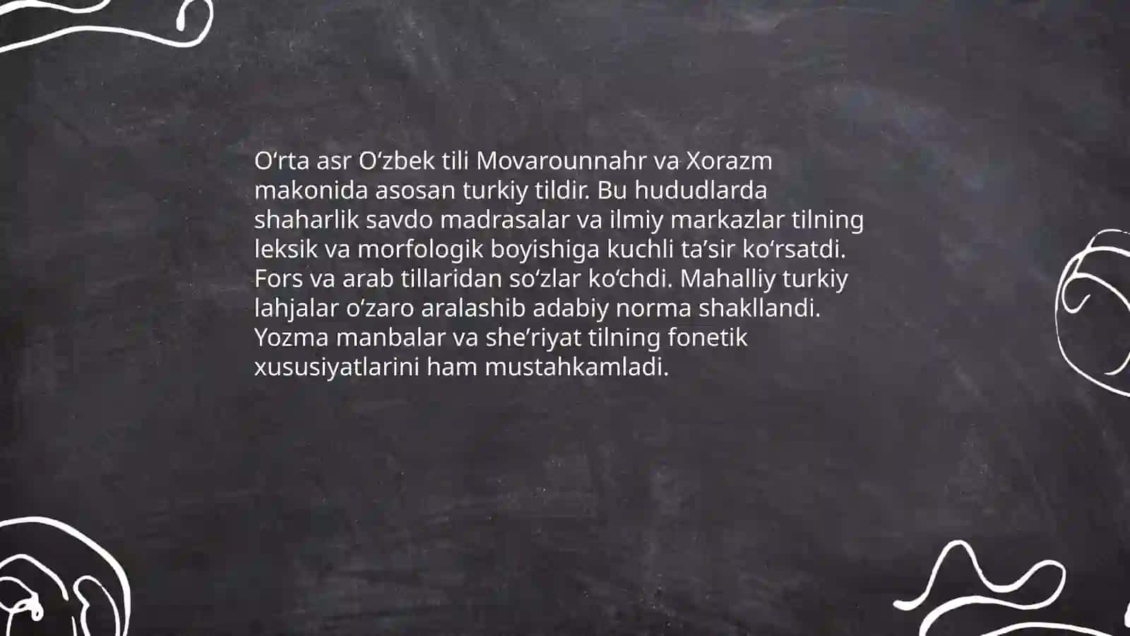 Qadimgi turkiy davr va Orxon-Yenisey yodgorliklari Oʻzbek tilining shakllanishi 4