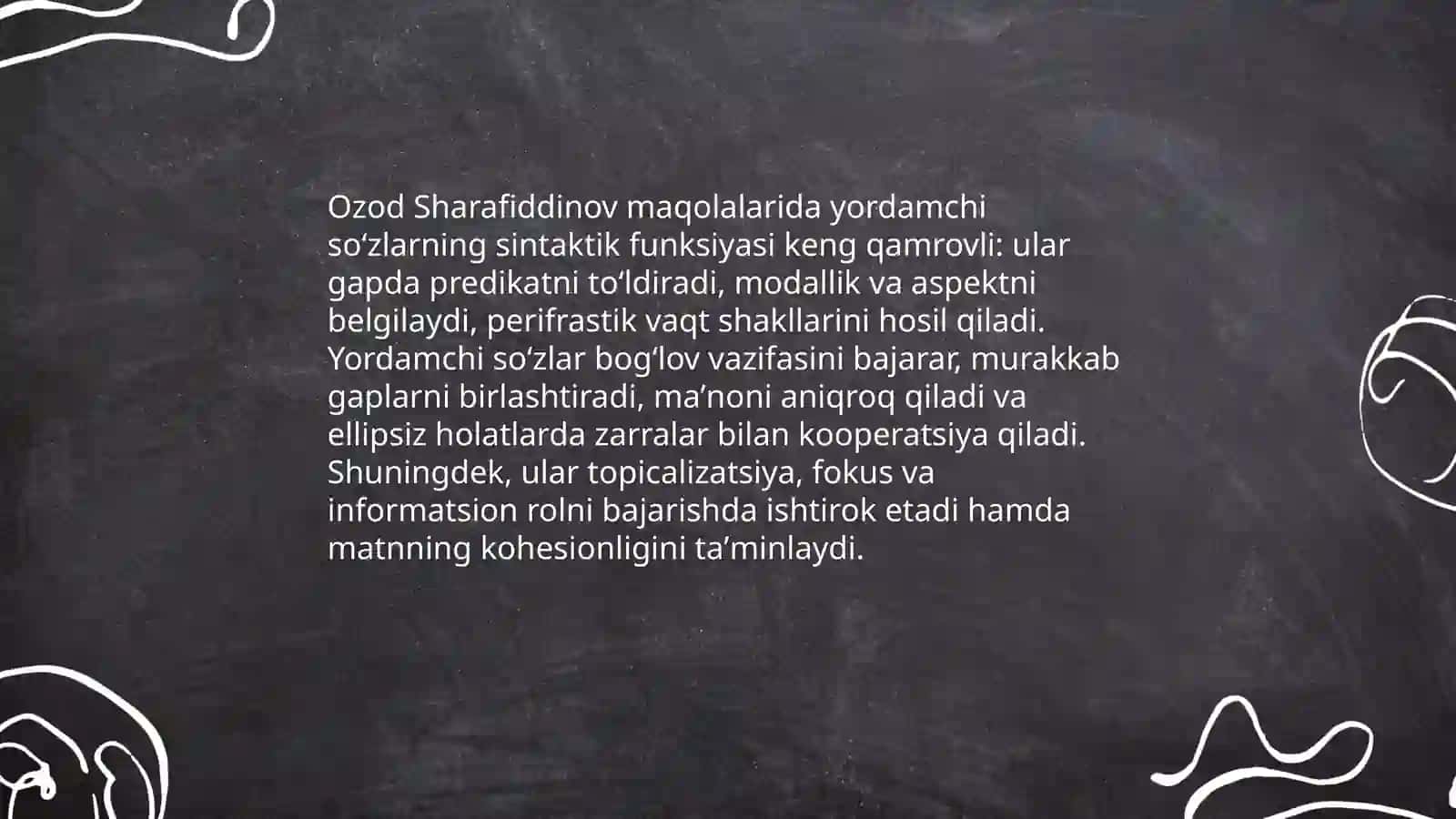 Yordamchi soʻzlar Ozod Sharafiddinov maqolalarida 4