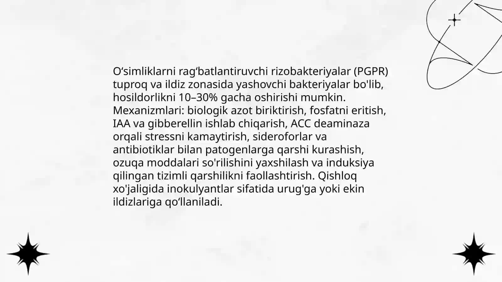 Mikroorganizmlarning qishloq xoʻjaligi, tibbiyot,yoqilgʻi ishlab chiqarish, oqava suvlarni tozalashda qoʻllanishi 4