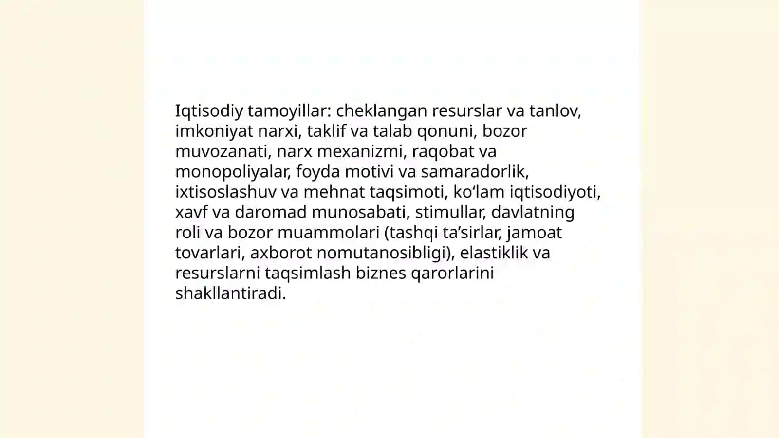 Biznesning nazariy asoslari 4