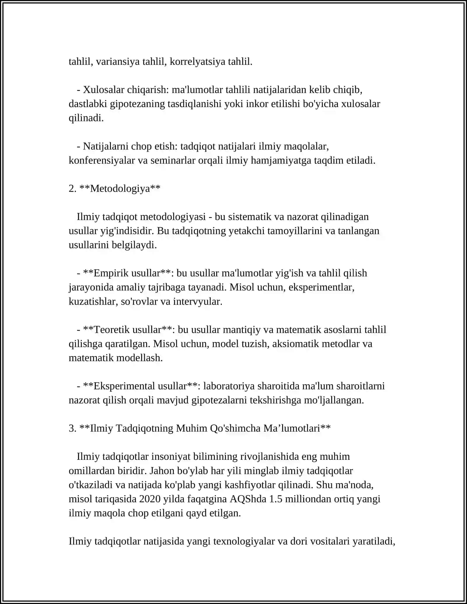 MUSTAQIL ISH Mavzu: METODOLOGIYANI TADQIQ ETISH MANBALARI 4