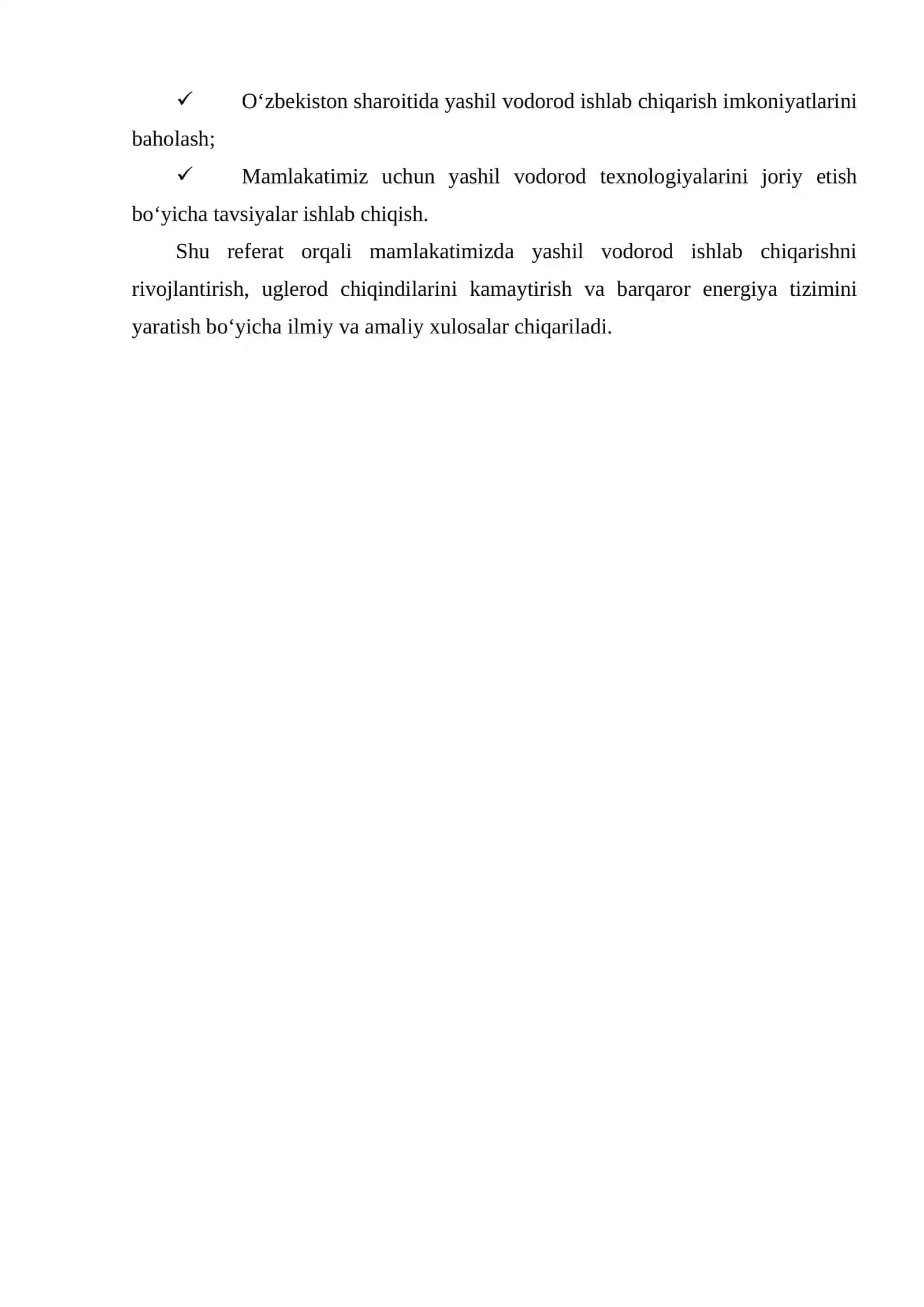 Yashil vodorod ishlab chiqarish jahon tajribasi va uning O’zbekistonda qo’llanish imkoniyatlari 4