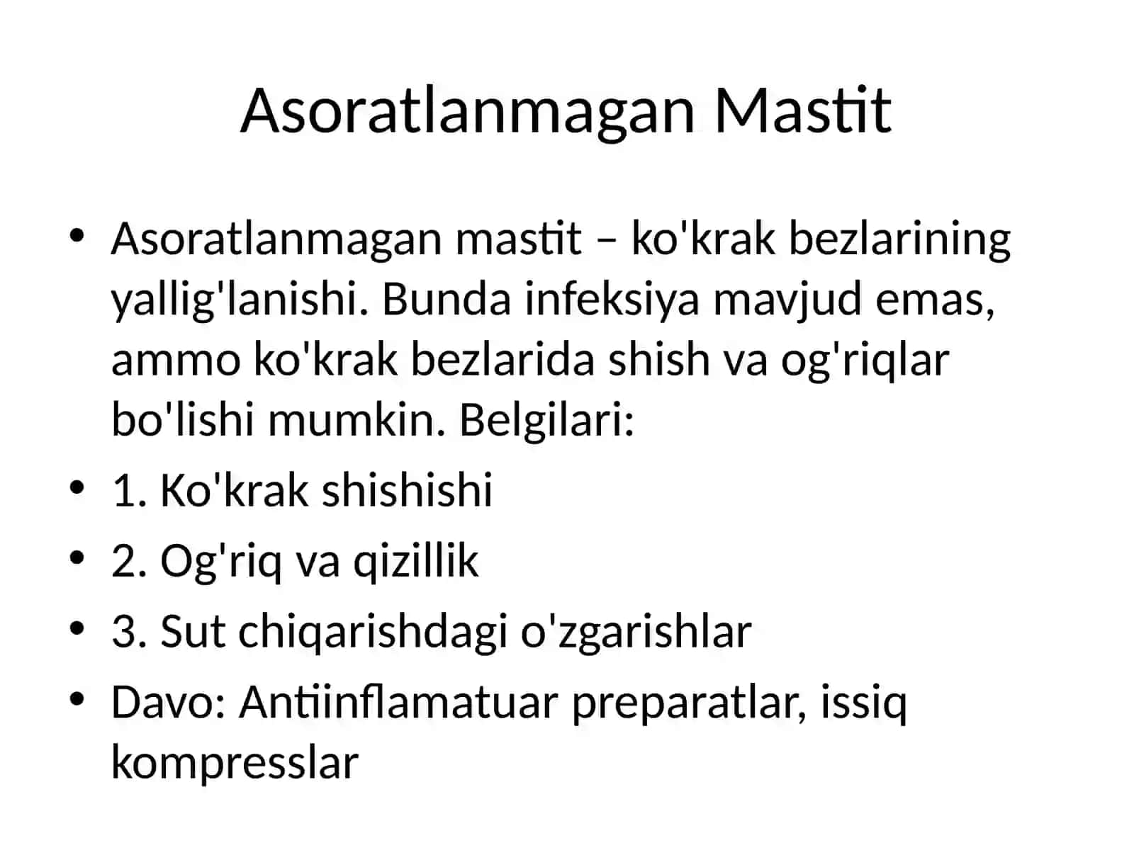 Chilla Davri Infeksiyalari va Tug'ruqdan Keyingi Asoratlar 4