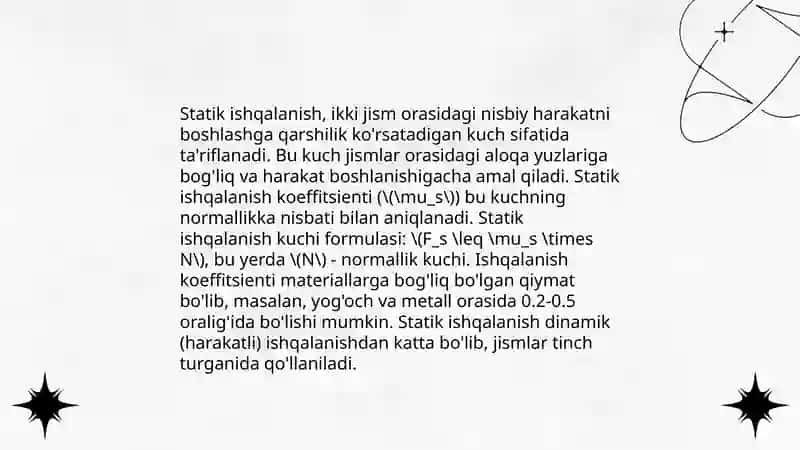 Ishqalanishning asosiy tushunchalari 4