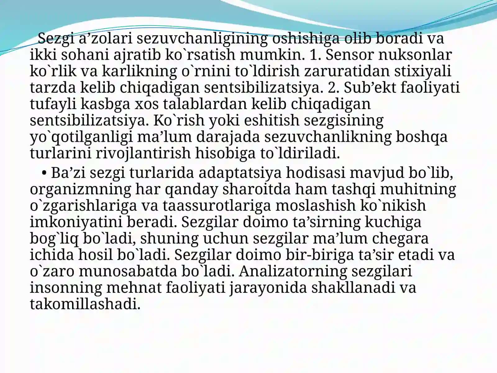 Sezgi va idrokning psixologik mohiyati, fiziologiyasi 4