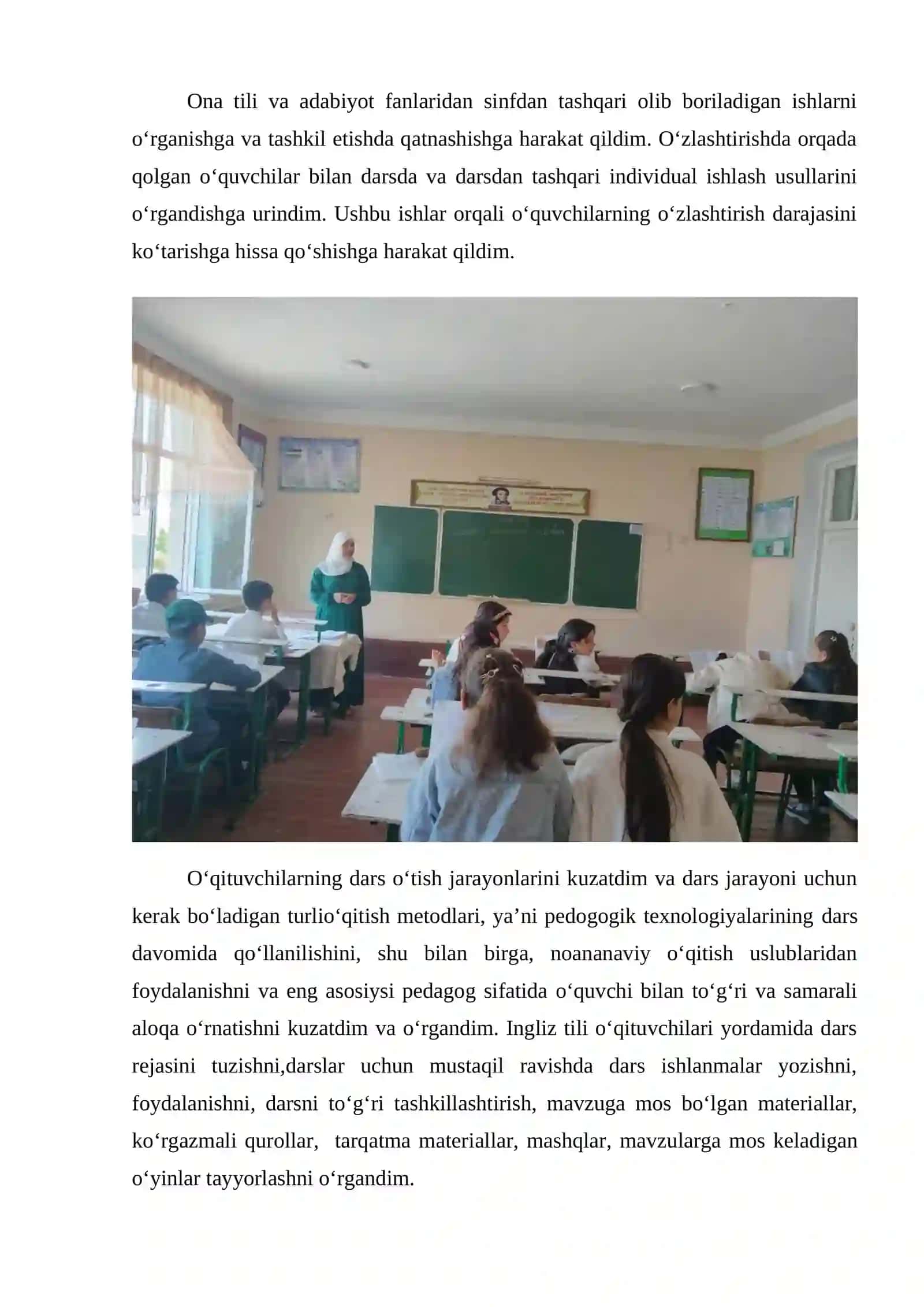 Pedagogik amaliyot bo'yicha hisobot 4