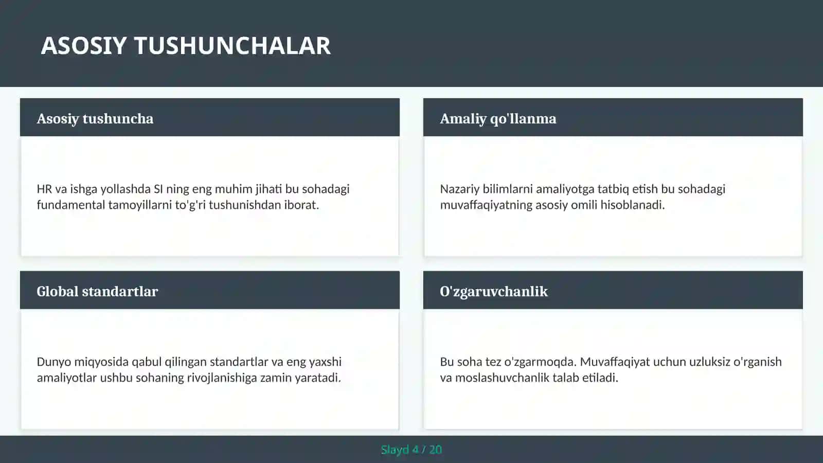 HR VA ISHGA YOLLASHDA SI 4