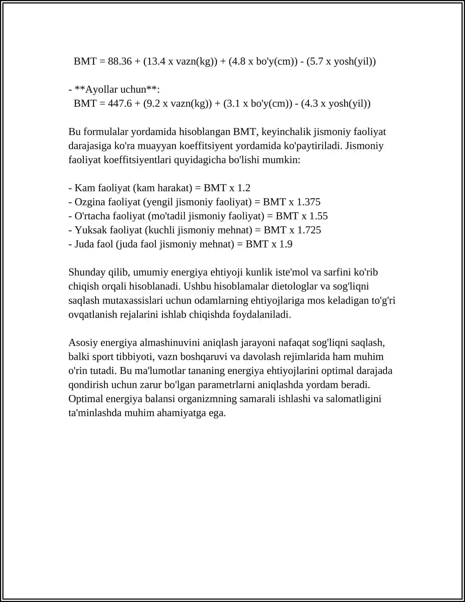 ORGANIZMDA ASOSIY ENERGIYA ALMASHINUV TENGLAMASI VA UNI TASHKIL ETUVCHILAR 4