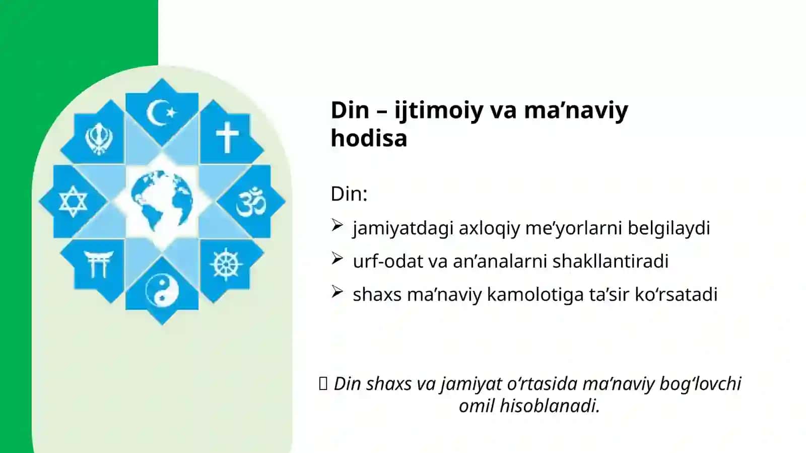 Dinshunoslik fanining predmeti, maqsad va vazifalari 4