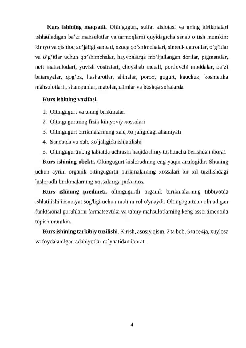 Oltingugurt birikmalarining xalq xo`jaligidagi ahamiyati 4