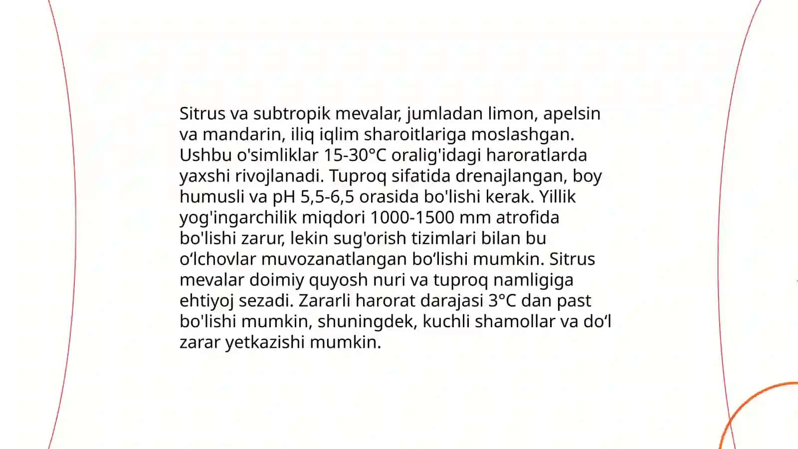 Ximoyalangan yerlarda sitruz va subtropik meva ekinlarini o'stirish 4
